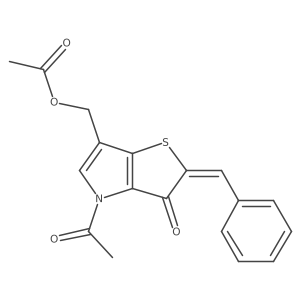 2H-Thieno[3,2-b]pyrrol-3(4H)-one, 4-acetyl-2-benzylidene-6-(hydroxymethyl)-, acetate (ester)结构式