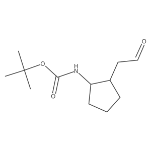 Tert-butyl N-[(1R,2S)-2-(2-oxoethyl)cyclopentyl]carbamate结构式