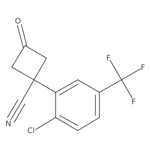 1-[2-Chloro-5-(trifluoromethyl)phenyl]-3-oxocyclobutane-1-carbonitrile Structure