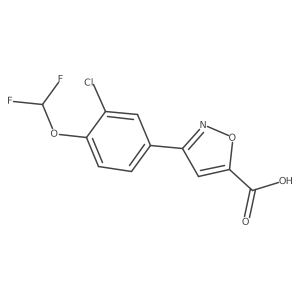 3-[3-Chloro-4-(difluoromethoxy)phenyl]-1,2-oxazole-5-carboxylic acid结构式