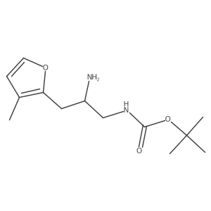tert-butyl N-[2-amino-3-(3-methylfuran-2-yl)propyl]carbamate结构式