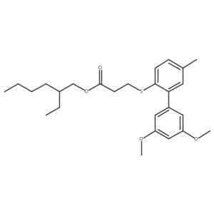 2-Ethylhexyl 3-((3',5'-dimethoxy-5-methyl-[1,1'-biphenyl]-2-YL)thio)propanoate结构式