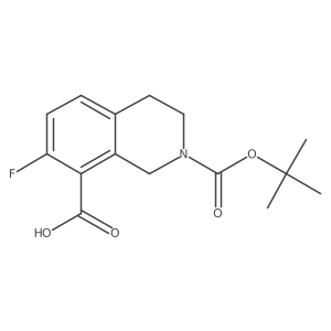 2-[(Tert-butoxy)carbonyl]-7-fluoro-1,2,3,4-tetrahydroisoquinoline-8-carboxylic acid结构式