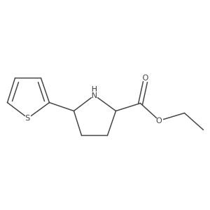 Ethyl (2S,5S)-5-thiophen-2-ylpyrrolidine-2-carboxylate结构式