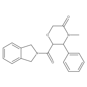 6-(2,3-dihydro-1H-isoindole-2-carbonyl)-4-methyl-5-phenylmorpholin-3-one Structure