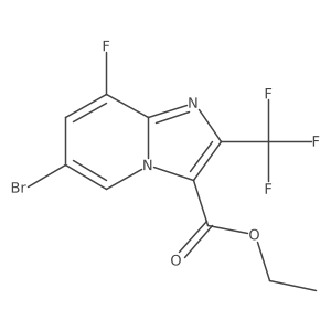 Ethyl 6-bromo-8-fluoro-2-(trifluoromethyl)imidazo[1,2-a]pyridine-3-carboxylate结构式