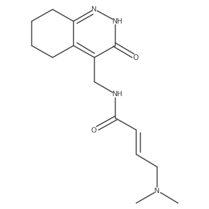 (2E)-4-(dimethylamino)-N-[(3-oxo-2,3,5,6,7,8-hexahydrocinnolin-4-yl)methyl]but-2-enamide结构式