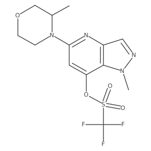 (R)-1-Methyl-5-(3-methylmorpholino)-1H-pyrazolo[4,3-b]pyridin-7-yl trifluoromethanesulfonate结构式