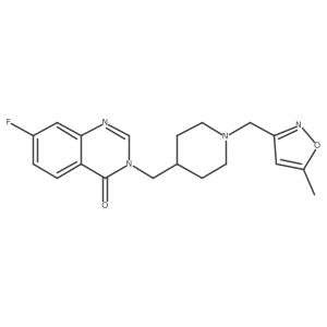 7-Fluoro-3-({1-[(5-methyl-1,2-oxazol-3-yl)methyl]piperidin-4-yl}methyl)-3,4-dihydroquinazolin-4-one Structure