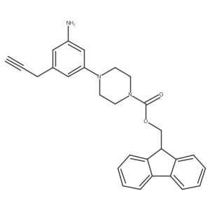 (9H-fluoren-9-yl)methyl 4-[3-amino-5-(prop-2-yn-1-yl)phenyl]piperazine-1-carboxylate结构式
