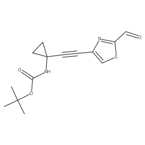 1,1-Dimethylethyl N-[1-[2-(2-formyl-4-thiazolyl)ethynyl]cyclopropyl]carbamate结构式