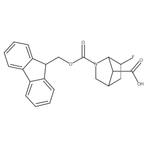 rac-(1R,4R,6S,7S)-2-{[(9H-fluoren-9-yl)methoxy]carbonyl}-6-fluoro-2-azabicyclo[2.2.1]heptane-7-carboxylic acid结构式