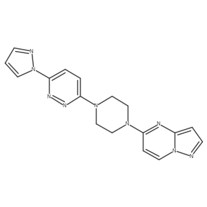 3-(1H-pyrazol-1-yl)-6-(4-{pyrazolo[1,5-a]pyrimidin-5-yl}piperazin-1-yl)pyridazine Structure