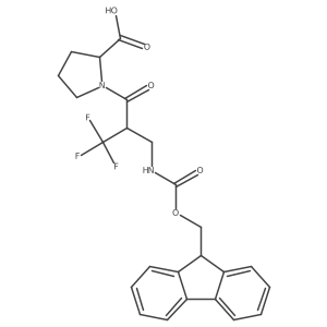 (2S)-1-{2-[({[(9H-fluoren-9-yl)methoxy]carbonyl}amino)methyl]-3,3,3-trifluoropropanoyl}pyrrolidine-2-carboxylic acid结构式