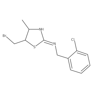 5-(bromomethyl)-N-[(2-chlorophenyl)methyl]-4-methyl-4,5-dihydro-1,3-thiazol-2-amine结构式