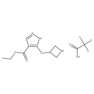 ethyl 3-(azetidin-3-yloxy)-1H-pyrazole-4-carboxylate, trifluoroacetic acid结构式