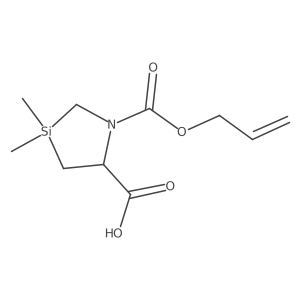 3,3-Dimethyl-1-[(prop-2-en-1-yloxy)carbonyl]-1,3-azasilolidine-5-carboxylic acid结构式