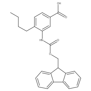 4-butyl-3-({[(9H-fluoren-9-yl)methoxy]carbonyl}amino)benzoic acid结构式