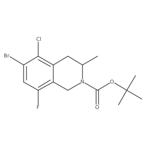 tert-butyl 6-bromo-5-chloro-8-fluoro-3-methyl-3,4-dihydro-1H-isoquinoline-2-carboxylate结构式