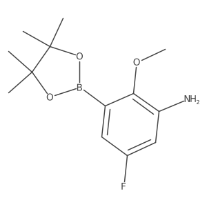 5-Fluoro-2-methoxy-3-(4,4,5,5-tetramethyl-1,3,2-dioxaborolan-2-yl)aniline结构式