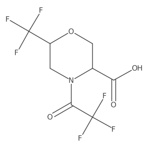 4-(2,2,2-Trifluoroacetyl)-6-(trifluoromethyl)morpholine-3-carboxylic acid结构式