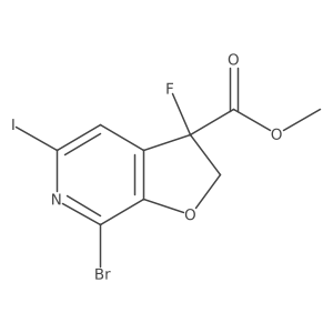 Methyl 7-bromo-3-fluoro-2,3-dihydro-5-iodofuro[2,3-c]pyridine-3-carboxylate结构式