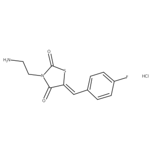 (5E)-3-(2-aminoethyl)-5-(4-fluorobenzylidene)-1,3-thiazolidine-2,4-dione hydrochloride Structure