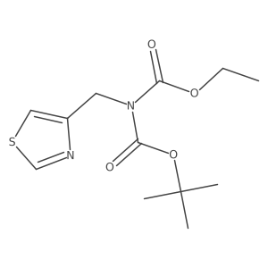 tert-butyl N-ethoxycarbonyl-N-(1,3-thiazol-4-ylmethyl)carbamate结构式