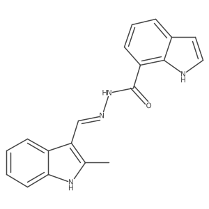 1h-Indole-7-carboxylic acid,[(2-methyl-1h-indol-3-yl)methylene]hydrazide结构式
