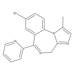 8-Bromo-1-methyl-6-(2-pyridinyl)-4H-imidazo[1,2-a][1,4]benzodiazepine结构式