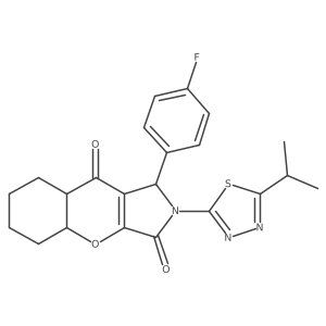 1-(4-fluorophenyl)-2-(5-propan-2-yl-1,3,4-thiadiazol-2-yl)-4a,5,6,7,8,8a-hexahydro-1H-chromeno[2,3-c]pyrrole-3,9-dione Structure