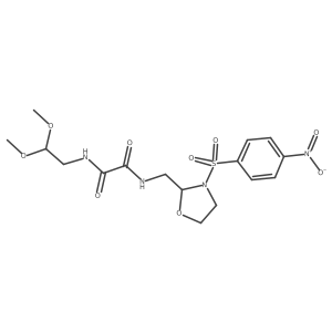 N'-(2,2-dimethoxyethyl)-N-[[3-(4-nitrophenyl)sulfonyloxazolidin-2-yl]methyl]oxamide结构式