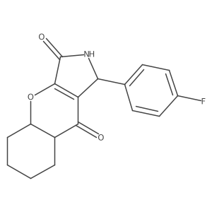 1-(4-Fluorophenyl)-1,2,4a,5,6,7,8,8a-octahydrochromeno[2,3-c]pyrrole-3,9-dione结构式