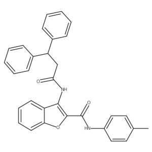 3-(3,3-diphenylpropanamido)-N-(p-tolyl)benzofuran-2-carboxamide结构式