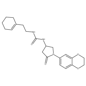 1-(2-(Cyclohex-1-en-1-yl)ethyl)-3-(1-(2,3-dihydrobenzo[b][1,4]dioxin-6-yl)-5-oxopyrrolidin-3-yl)urea结构式