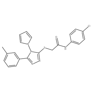 N-(4-chlorophenyl)-2-{[5-(3-methylphenyl)-4-(1H-pyrrol-1-yl)-4H-1,2,4-triazol-3-yl]sulfanyl}acetamide Structure