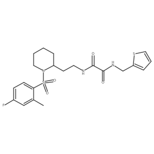 N1-(2-(1-((4-fluoro-2-methylphenyl)sulfonyl)piperidin-2-yl)ethyl)-N2-(thiophen-2-ylmethyl)oxalamide Structure