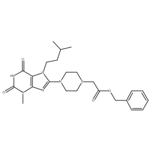 benzyl 2-(4-(7-isopentyl-3-methyl-2,6-dioxo-2,3,6,7-tetrahydro-1H-purin-8-yl)piperazin-1-yl)acetate Structure
