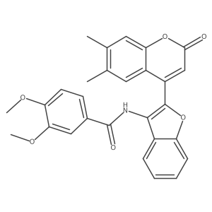 N-[2-(6,7-dimethyl-2-oxo-2H-chromen-4-yl)-1-benzofuran-3-yl]-3,4-dimethoxybenzamide Structure