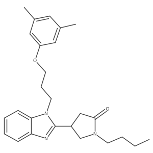 1-butyl-4-{1-[3-(3,5-dimethylphenoxy)propyl]-1H-benzimidazol-2-yl}pyrrolidin-2-one Structure