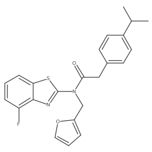 N-(4-fluorobenzo[d]thiazol-2-yl)-N-(furan-2-ylmethyl)-2-(4-isopropylphenyl)acetamide结构式