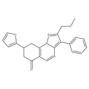 8-(2-furyl)-2-(methoxymethyl)-3-phenyl-8,9-dihydropyrazolo[1,5-a]quinazolin-6(7H)-one结构式