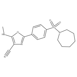 2-(4-(Azepan-1-ylsulfonyl)phenyl)-5-(methylamino)oxazole-4-carbonitrile Structure