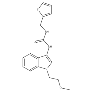 1-(1-(2-methoxyethyl)-1H-indol-3-yl)-3-(thiophen-2-ylmethyl)urea结构式