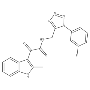 N-((1-(3-fluorophenyl)-1H-tetrazol-5-yl)methyl)-2-(2-methyl-1H-indol-3-yl)-2-oxoacetamide结构式
