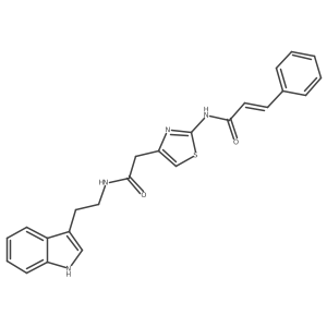 N-(4-(2-((2-(1H-indol-3-yl)ethyl)amino)-2-oxoethyl)thiazol-2-yl)cinnamamide Structure