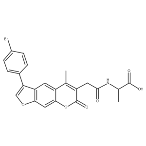 N-{[3-(4-bromophenyl)-5-methyl-7-oxo-7H-furo[3,2-g]chromen-6-yl]acetyl}alanine结构式