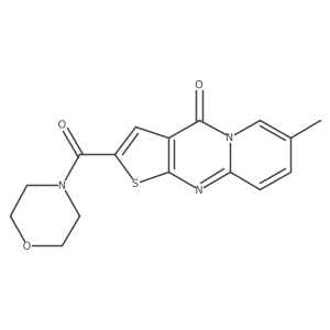 12-Methyl-5-(morpholine-4-carbonyl)-6-thia-1,8-diazatricyclo[7.4.0.0^{3,7}]trideca-3(7),4,8,10,12-pentaen-2-one结构式