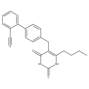4'-[(4-Butyl-2-mercapto-6-oxo-1,6-dihydropyrimidin-5-yl)methyl]biphenyl-2-carbonitrile Structure