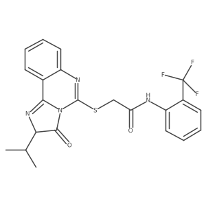 2-((2-isopropyl-3-oxo-2,3-dihydroimidazo[1,2-c]quinazolin-5-yl)thio)-N-(2-(trifluoromethyl)phenyl)acetamide结构式